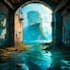 create abandoned interior building painting ai