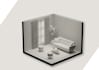 model interior spaces in isometric view
