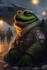 an exhausted pepe the frog
