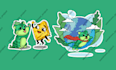 design cute animals emoticon, stickers, character, chibi