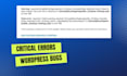 fix wordpress critical error, fatal error, bug fixing, white screen in 1 hour