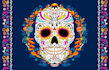 do custom sugar skull logo, día de los muertos art, skull illustration
