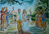 paint a landscape in real acrylic on canvas