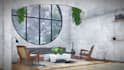 provide exterior, interior 3d rendering with sketch effect