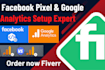 set up facebook pixel and google analytics
