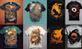 create custom trendy graphic t shirt design using ai