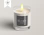 design minimal candle logo and candle label asap