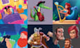 design premium fairytale character art with commercial use