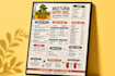 do canva editable restaurant food menu design, digital menu and food flyers