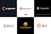 design modern bitcoin, crypto, cryptocurrency, blockchain logo with copyright