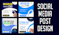 do weekly social media post designs for all categories