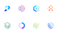 design modern startup, technology, and cyber security logo