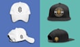 design front, side and back cap hat artwork and mockup
