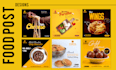 design creative food posts, ads, banners, covers