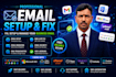 fix dns issues, setup domain, hosting and business email