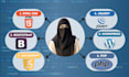 write custom HTML, CSS, bootstrap, javascript jquery and PHP