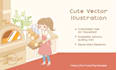 do cute vector illustration custom size as requested