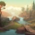 create environment concept art, fantasy landscape illustration