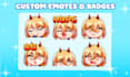 make chibi twitch emotes, animated emotes, sub badges, vtuber, stream, discord
