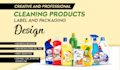 do cleaning label, product, sticker, pouch and packaging