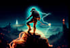 environment concept art, sci fi, background, cover and character design
