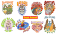 draw psychedelic, trippy, stoner, weed cartoon artwork for poster, tshirt, merch