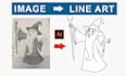 vector tracing convert anything to black and white, line art