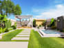 backyard landscape design, front yard, terrace, 3d garden patio