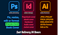 create or edit any adobe indesign project within 24 hours