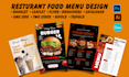 create restaurant menu, food menu, brochure, flyer