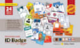 design id badge, lanyard, name card, press pass