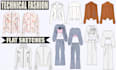 draw fashion flat  sketch and technical illustrations