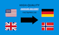 professionally translate english to norwegian and german