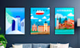make a retro vintage travel poster