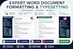 expert word document formatting and typesetting in arabic and english