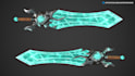 model stylized 3d weapons with a low polycount