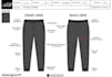 create a professional denim pant tech pack with size chart and bom
