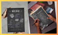 design unique freestyle chalkboard menu, poster, flyer