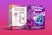 design 3d box digital product mockup, online course cover
