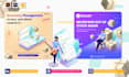 design flat or abstract illustration style for app and web