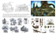 create imaginary 2d environment concept art for your world building project