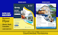 urgent business flyer, poster, real estate flyer design with 8 hours