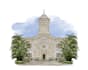 draw watercolor wedding venue, house and building