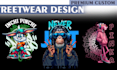 create amazing custom t shirt design for streetwear brand