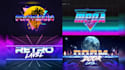 create a 3d logo design in synthwave 80s retro style