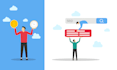 unique 2d flat illustration for your website 24 hours