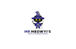 fun cat cartoon plastering product logo