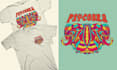 draw a minimalism psychedelic illustration for merchandise