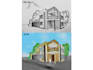 render architectural plan, elevation section, in photoshop