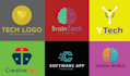do modern tech cyber security, crypto, website, software and technology logo